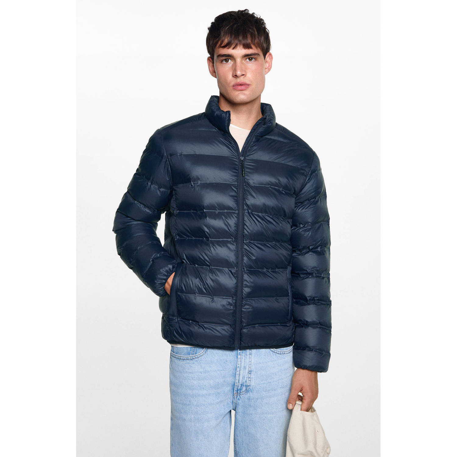 MANGO TEEN gewatteerde jas marine