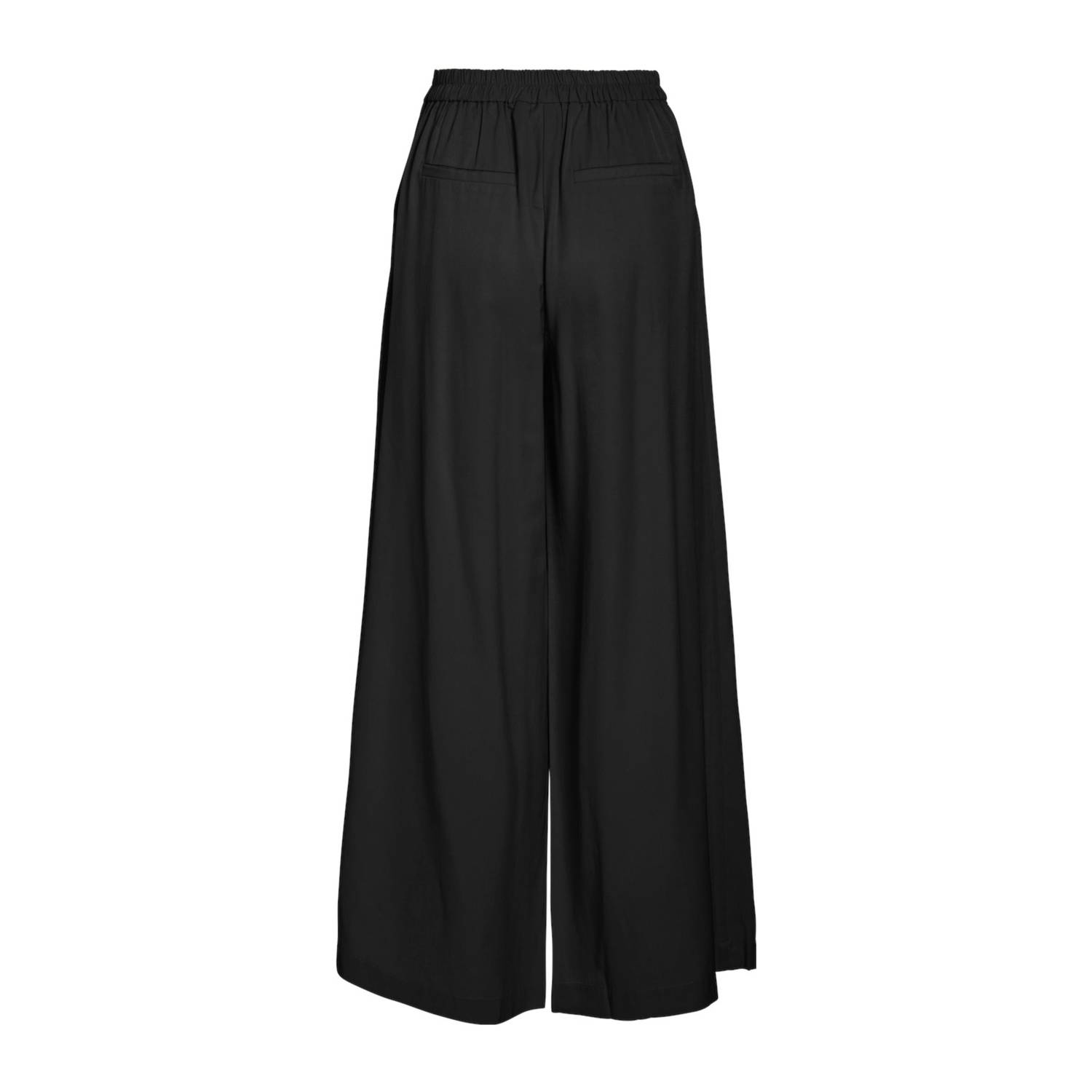 VILA wide leg high waist pantalon zwart