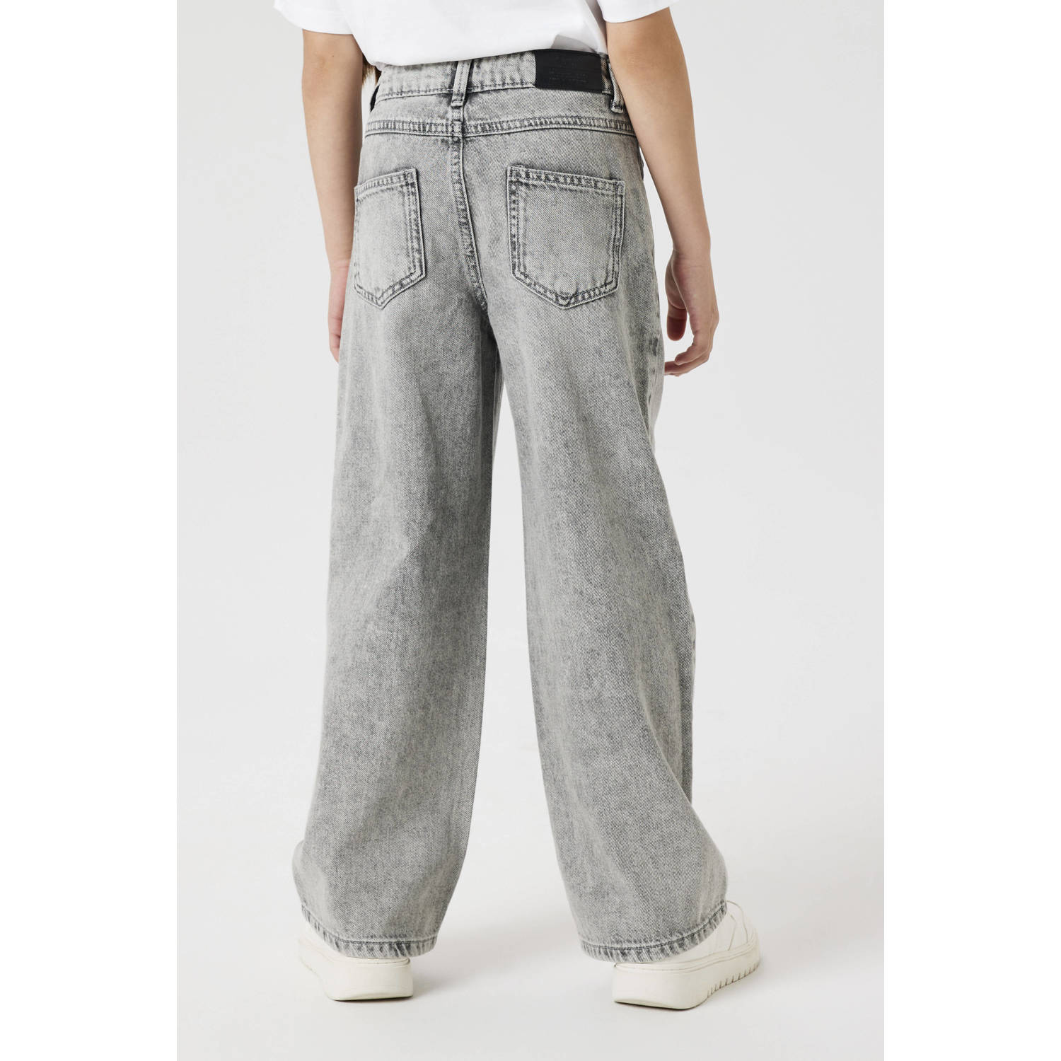 NAME IT KIDS wide leg jeans NKFROSE light grey denim