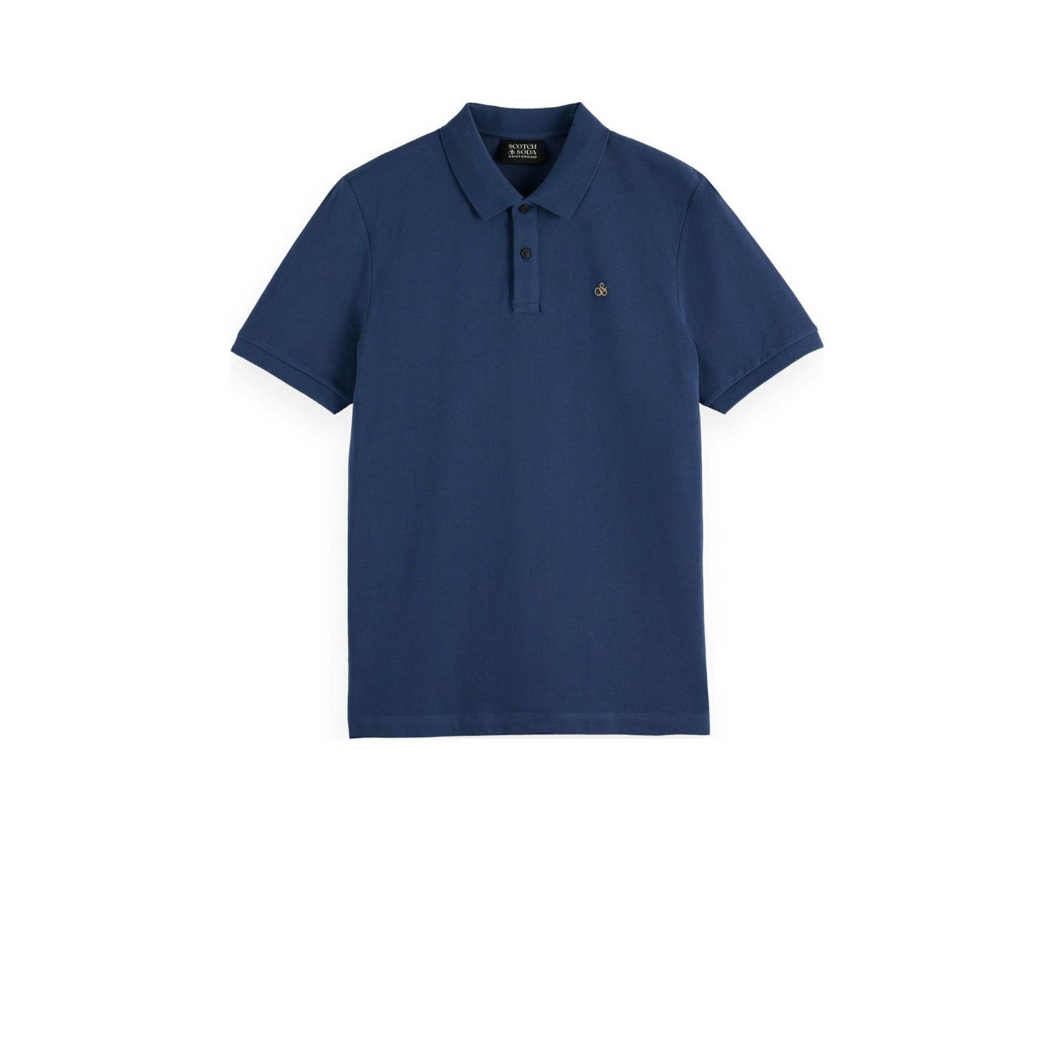 SCOTCH & SODA Heren Polo's & T-shirts Cotton Pique Regular Fit Polo Donkerblauw