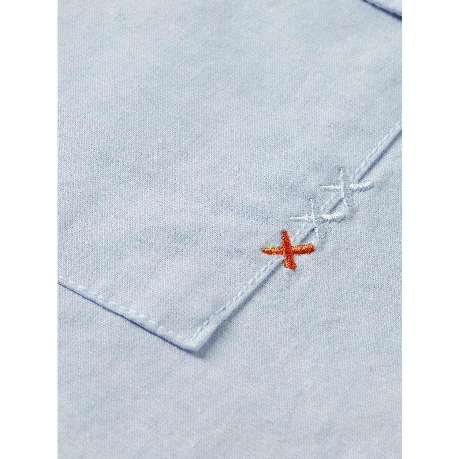 Scotch & Soda linnen relaxed overshirt lichtblauw