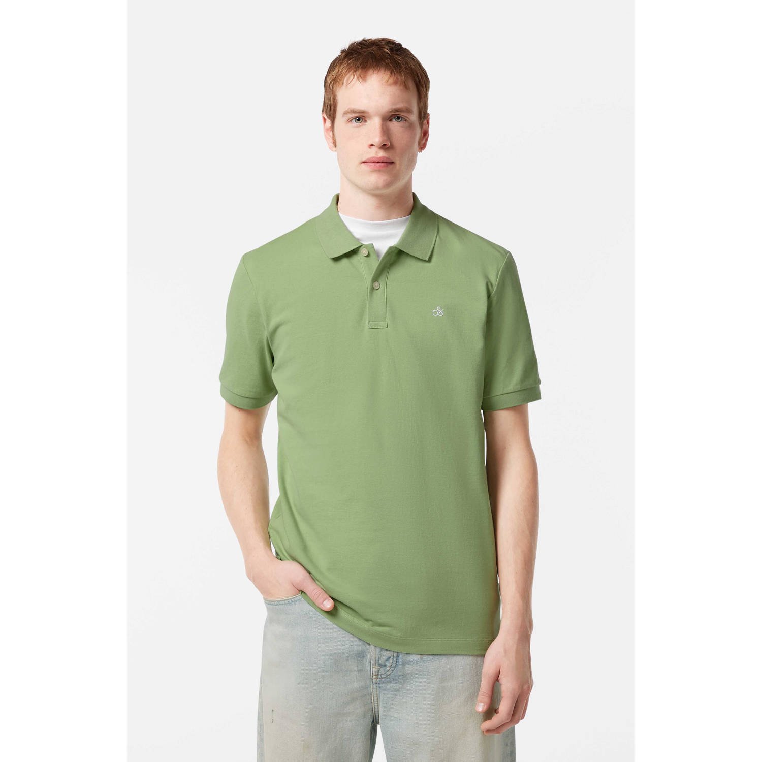 Scotch & Soda Polo Shirt Korte Mouw Scotch & Soda Core Piqué Polo Groen