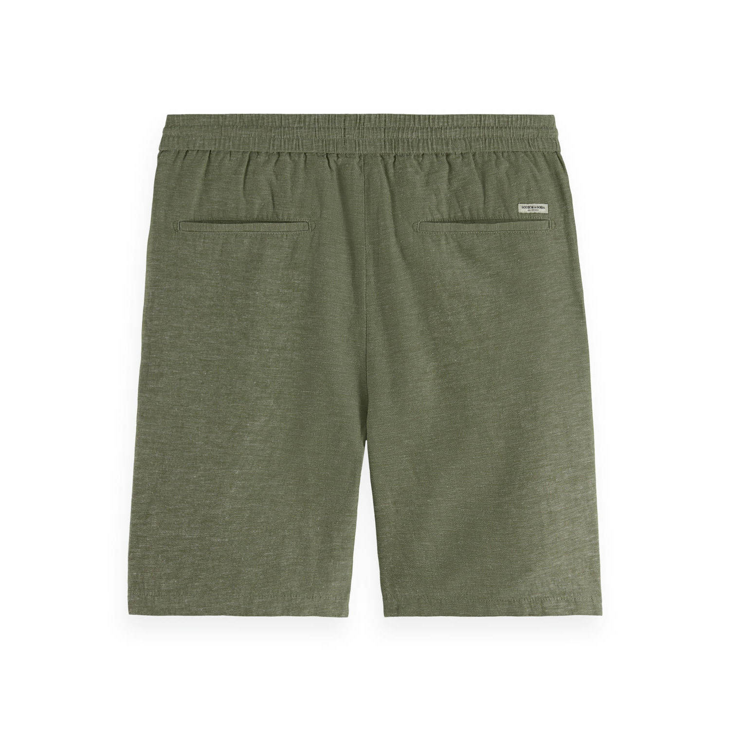 Scotch & Soda linnen regular bermuda short olijfgroen