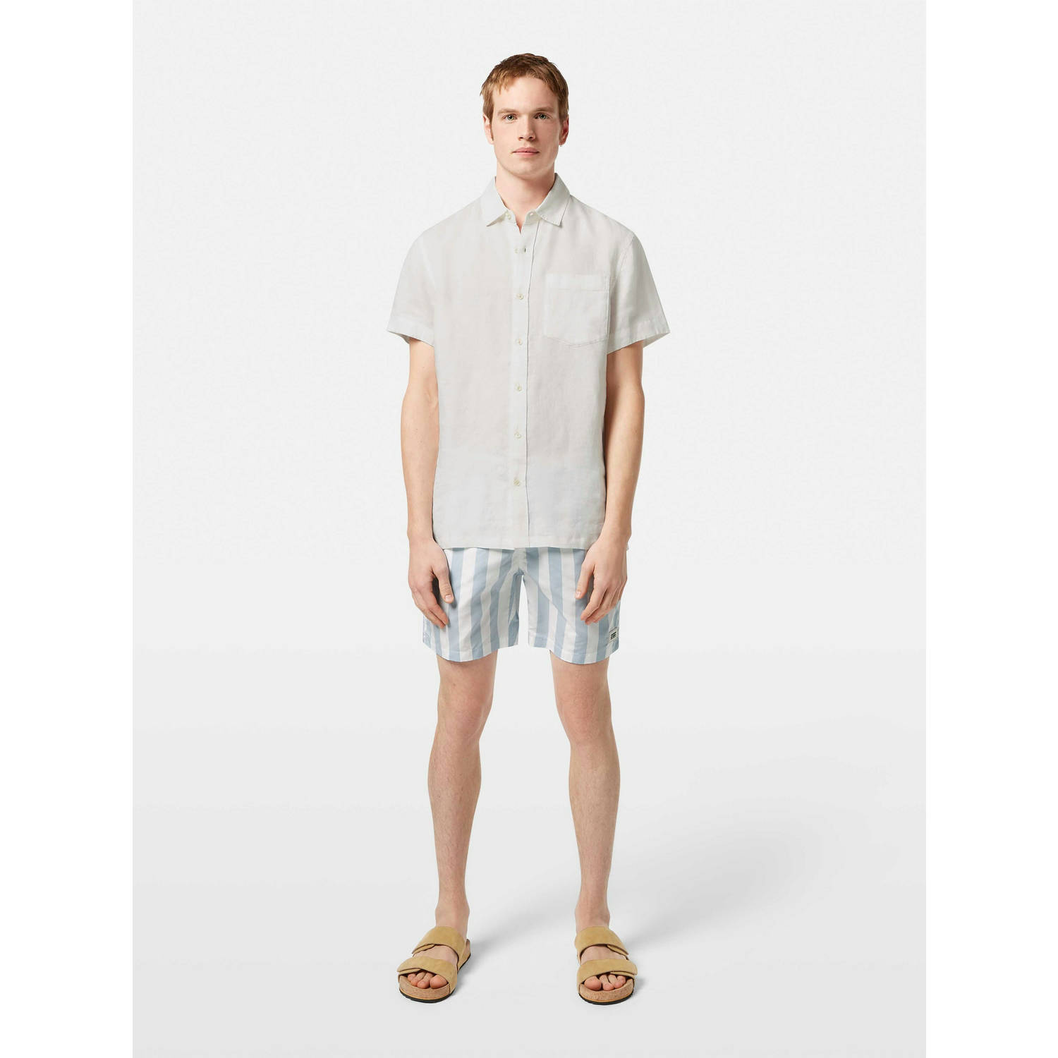 Scotch & Soda linnen casual overhemd wit