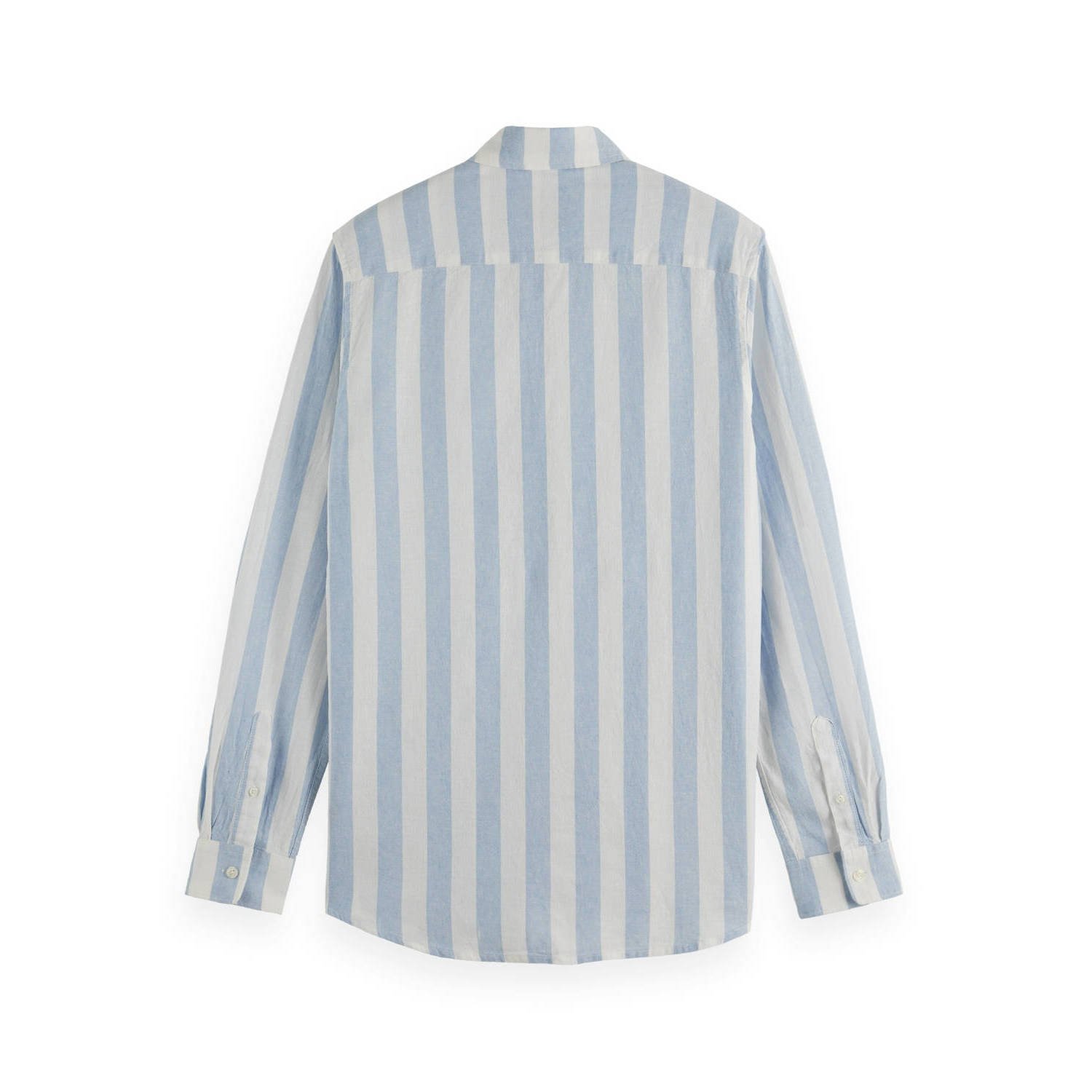 Scotch & Soda linnen casual overhemd lichtblauw