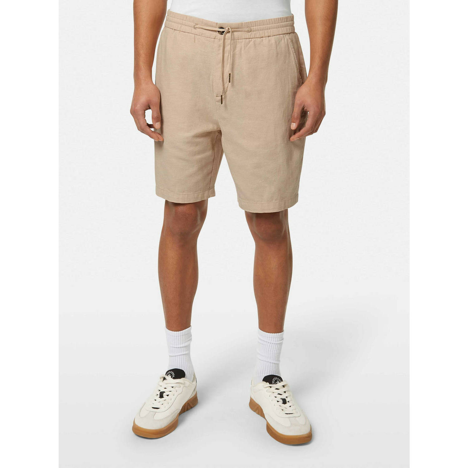 Scotch & Soda linnen regular bermuda short beige