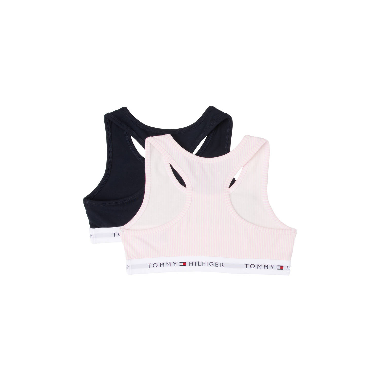 Tommy Hilfiger bh top (set van 2) lichtroze wit marine blauw