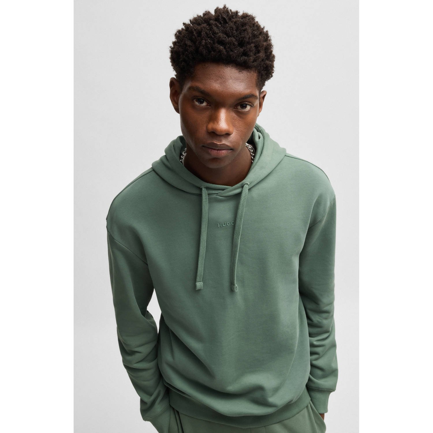 HUGO Hoodie met labelprint model 'Dapo'