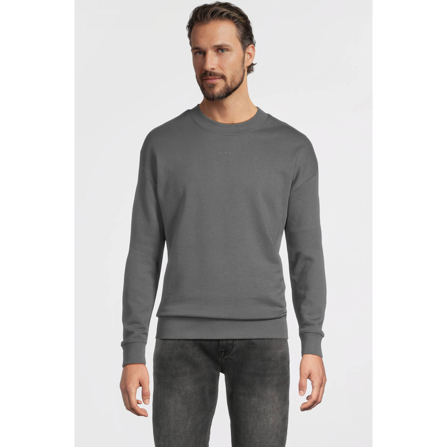 HUGO Sweatshirt met labeldetail model 'Dapocrew'