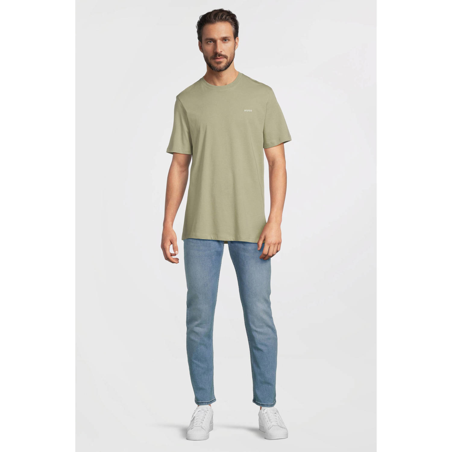 HUGO T-shirt met labelprint model 'Dero'