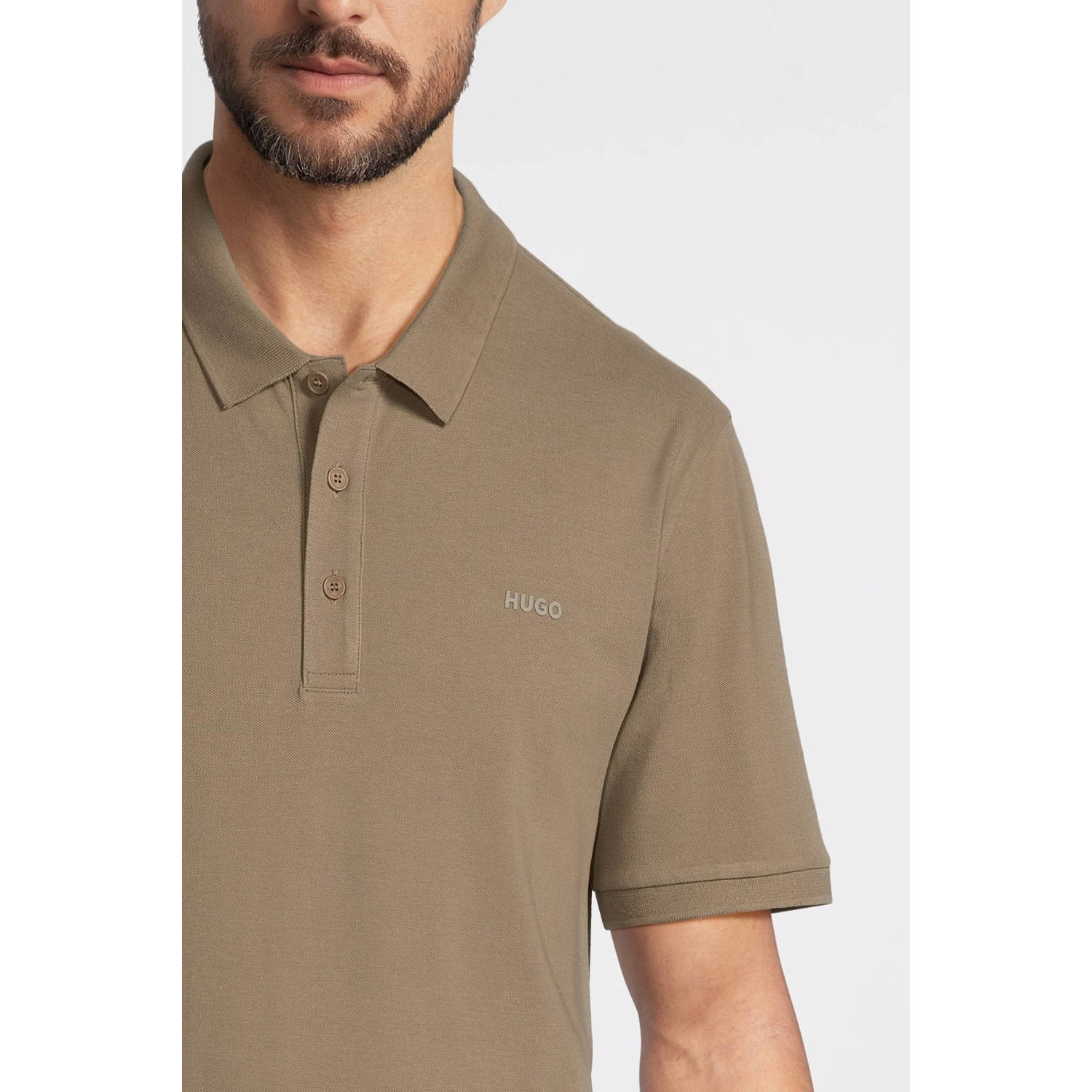 HUGO regular polo DONOS lichtbruin
