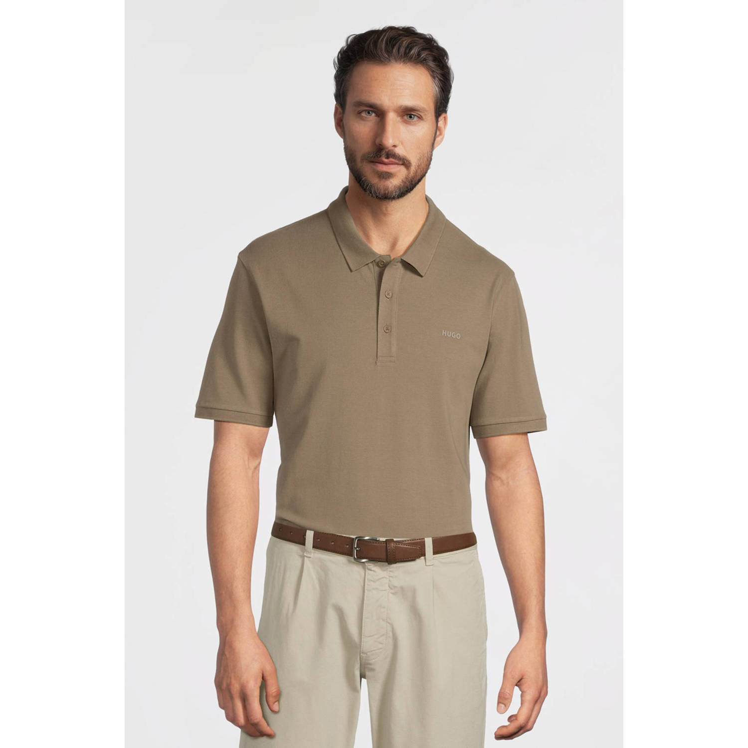 HUGO regular polo DONOS lichtbruin
