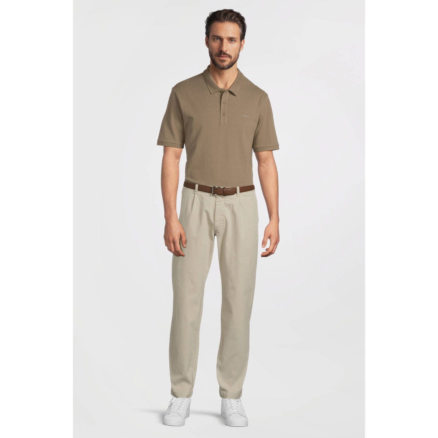 HUGO regular polo DONOS lichtbruin