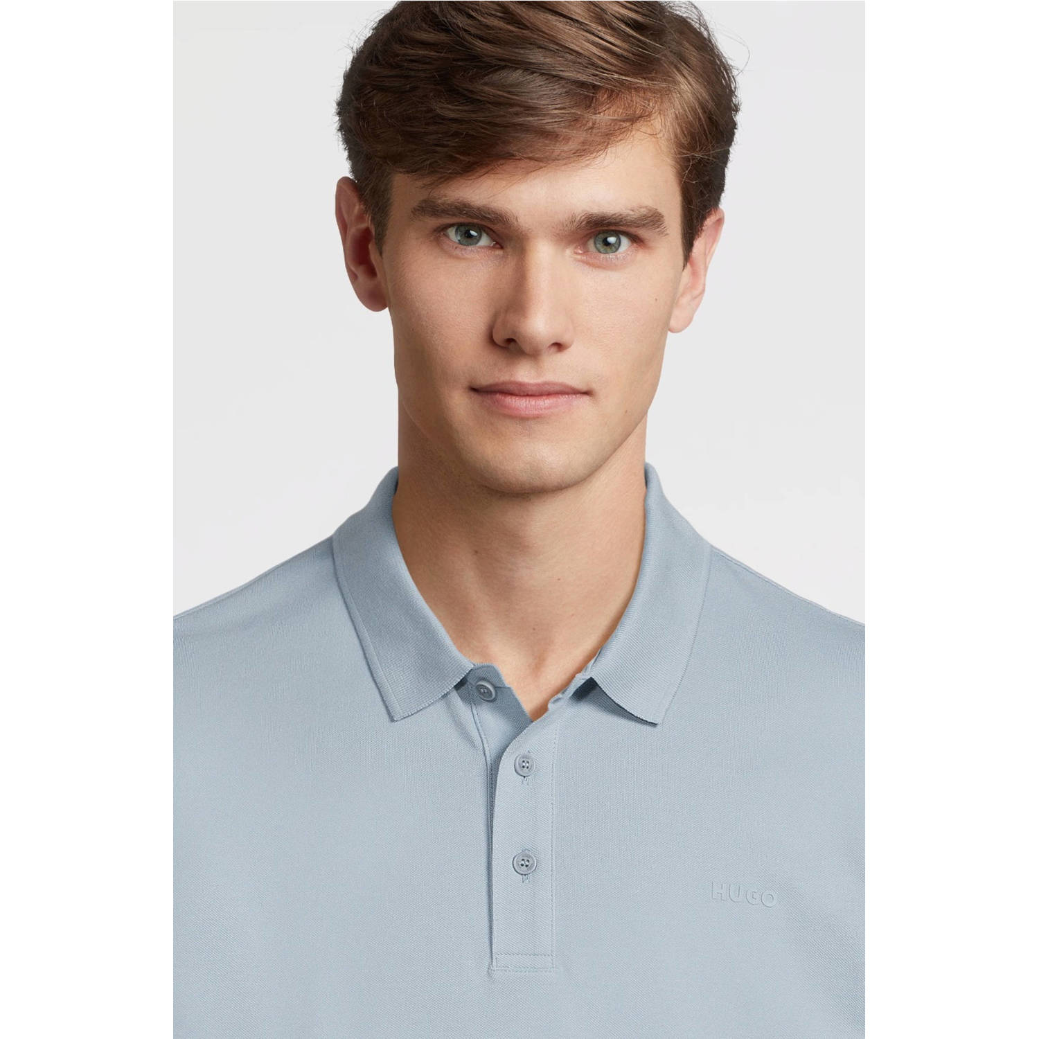 HUGO regular polo DONOS lichtblauw