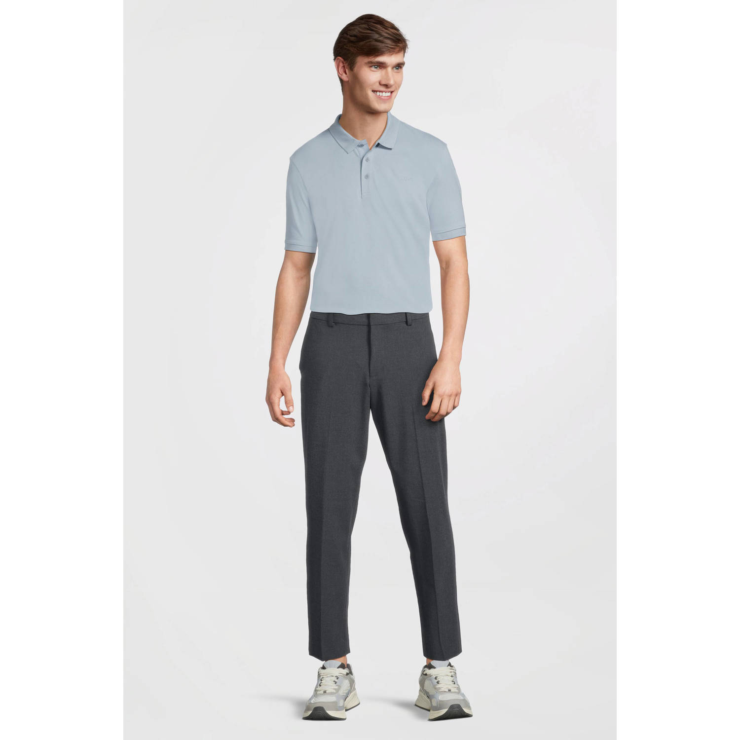 HUGO regular polo DONOS lichtblauw