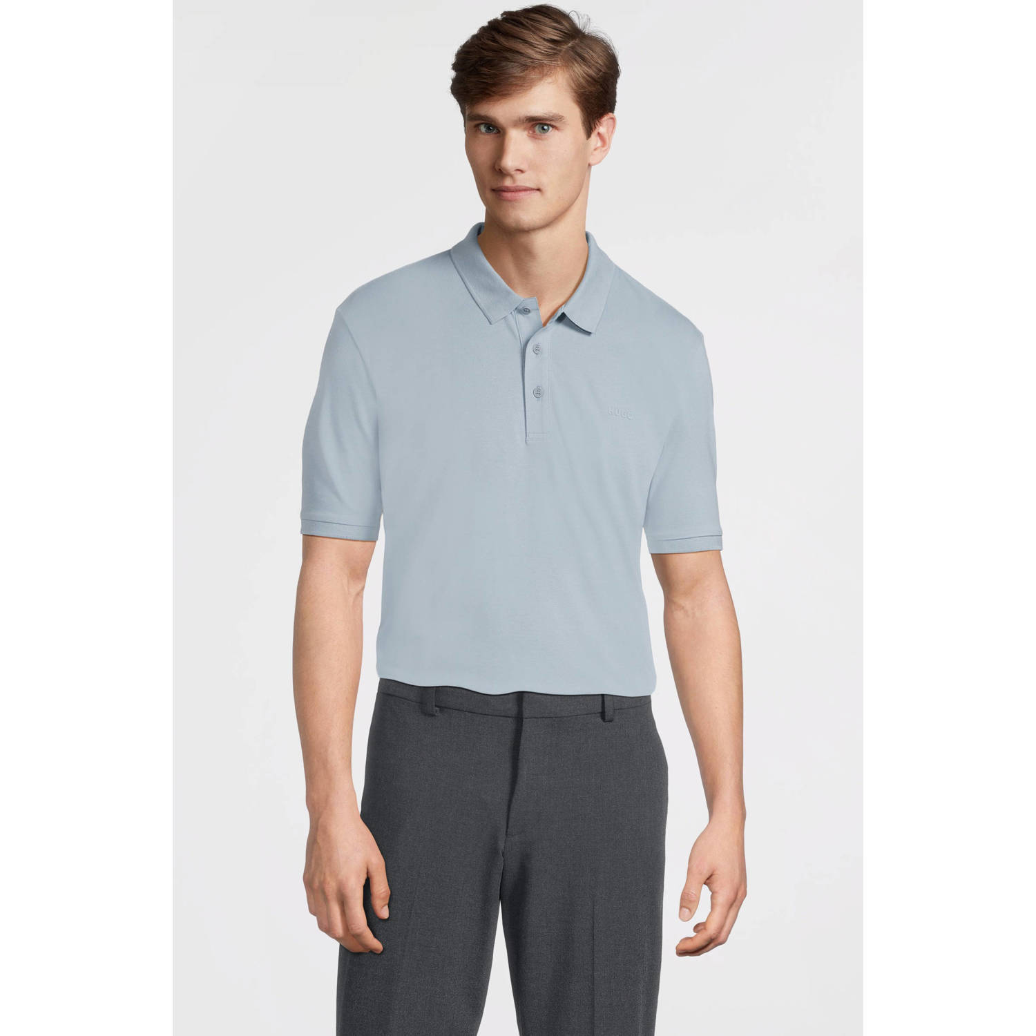 HUGO regular polo DONOS lichtblauw