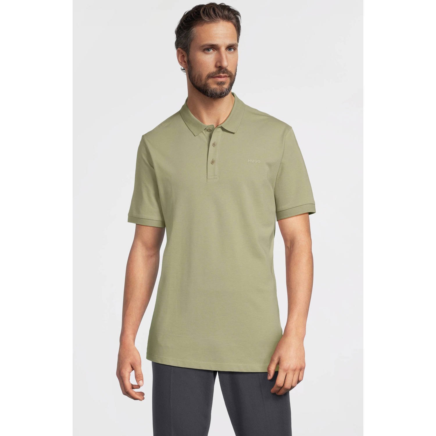 HUGO Poloshirt met labelprint model 'Donos'