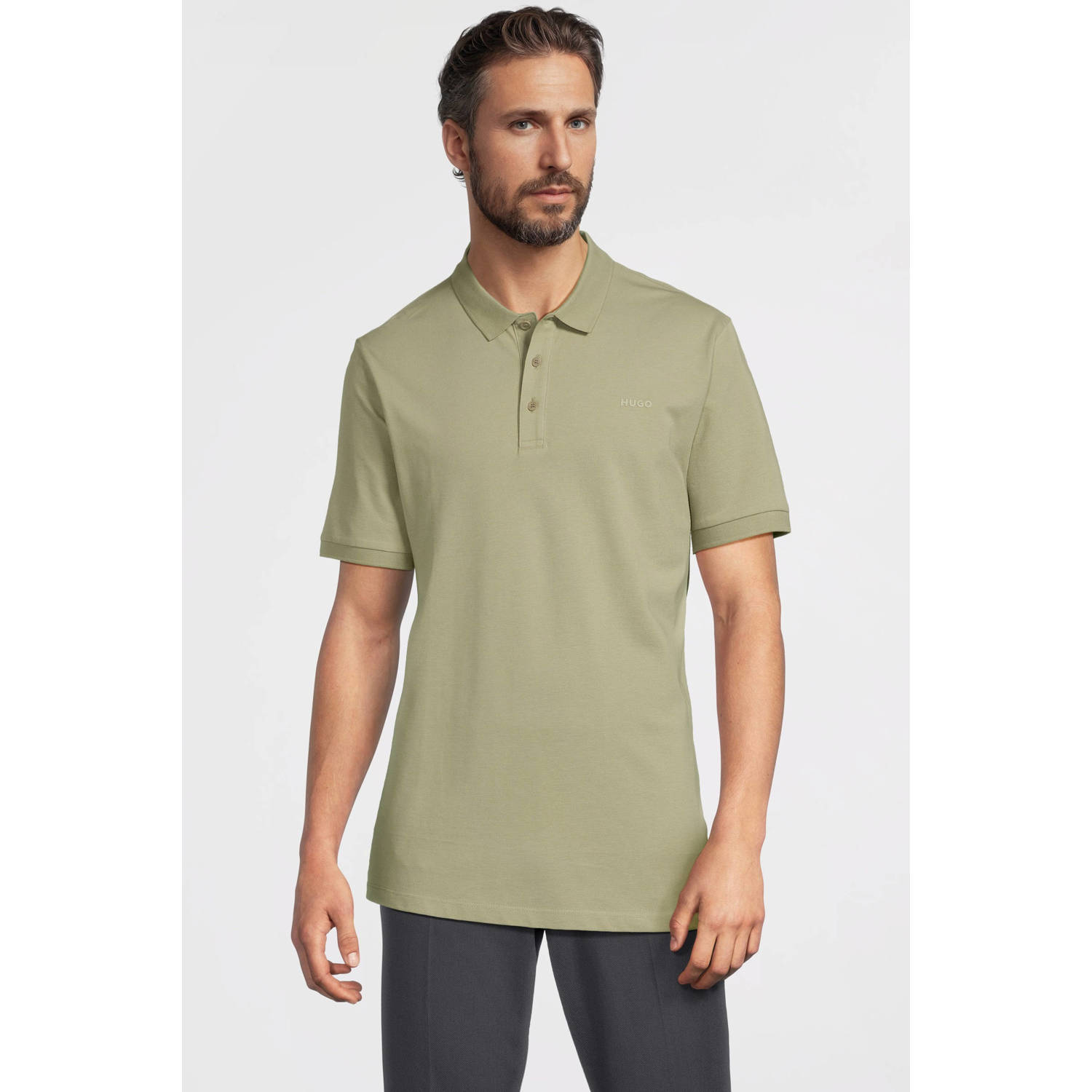 HUGO Poloshirt met labelprint model 'Donos'