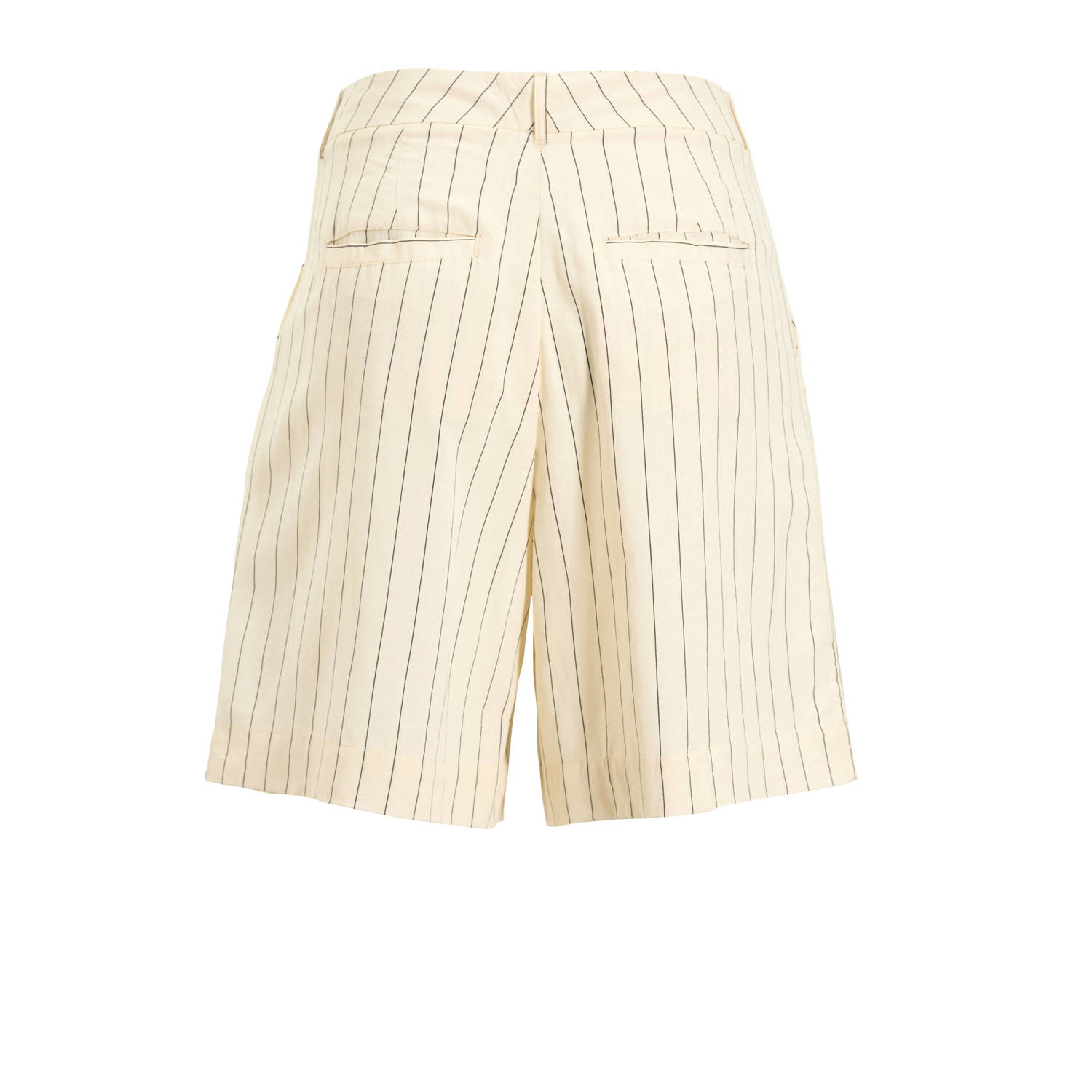 Ruby linnen bermuda short krijtstreep print beige