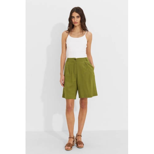 Ruby bermuda short met linnen olijfgroen afbeelding