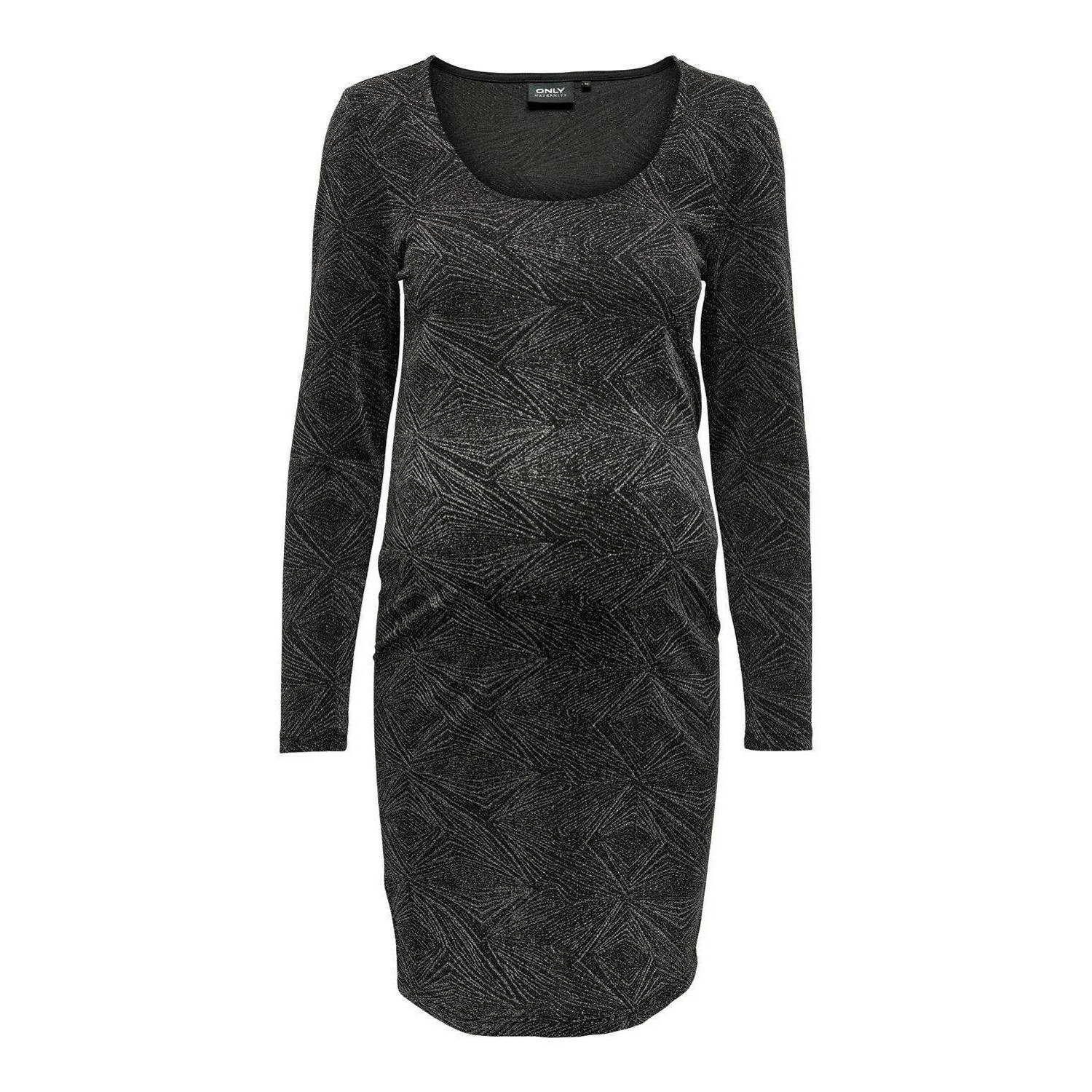 ONLY MATERNITY korte zwangerschaps jurk glitter zilver