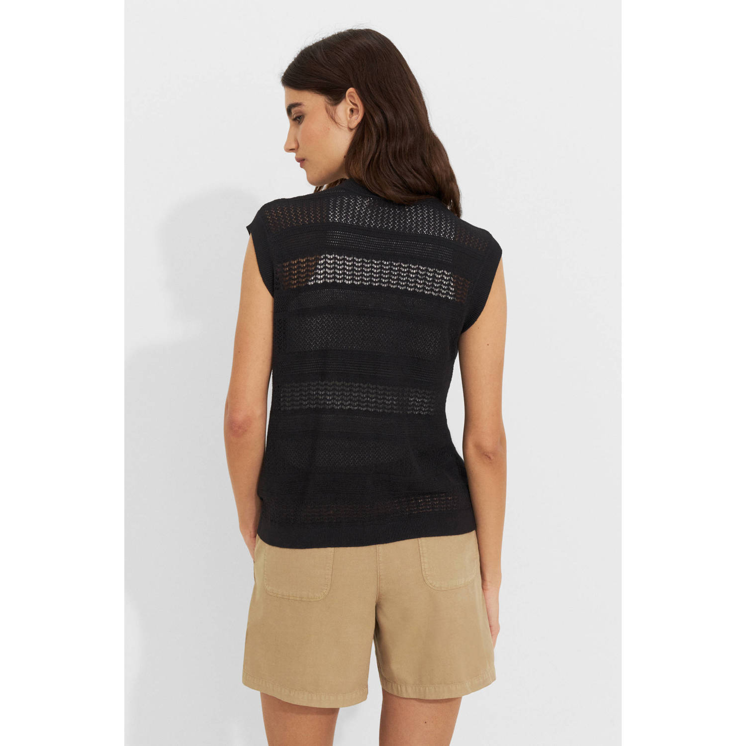 Ruby crochet gilet zwart