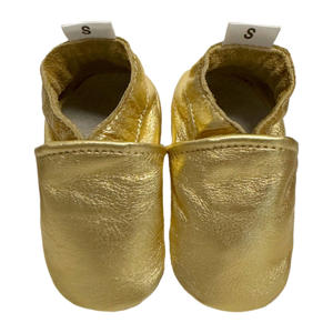 leren babyslofjes goud