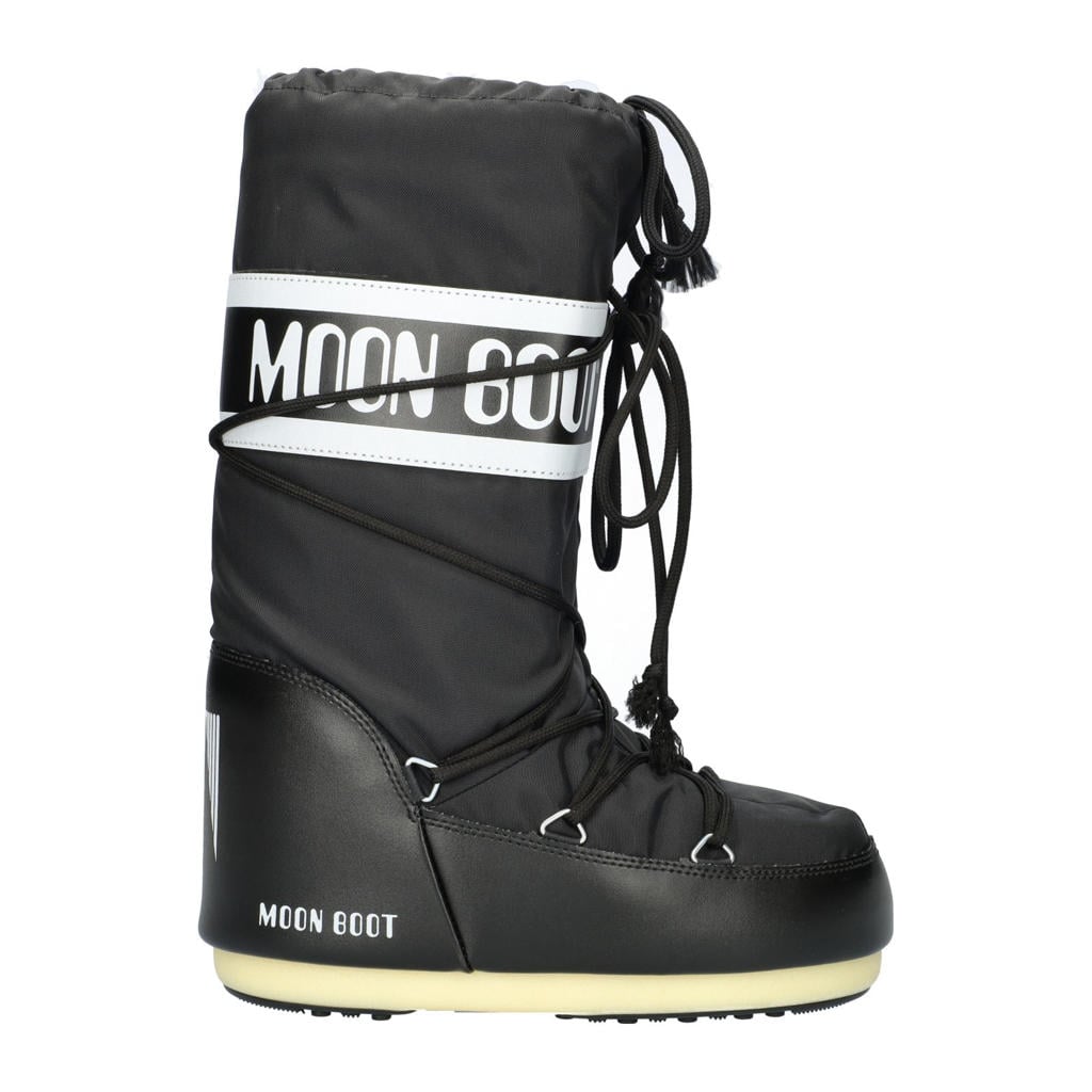 Zwarte unisex Moon Boot The Original snowboots van nylon met veters
