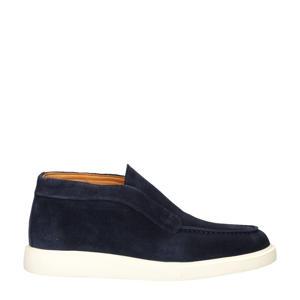 suède enkelboots blauw