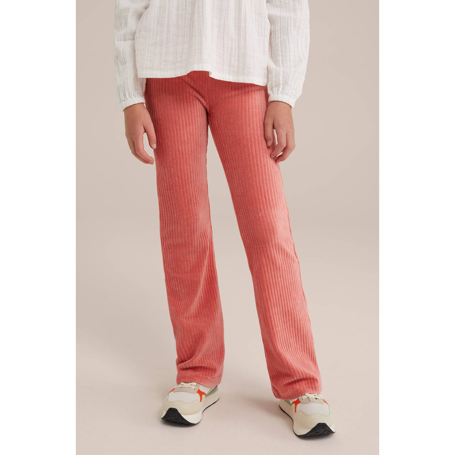 WE Fashion WE Fundamentals flared legging oranje