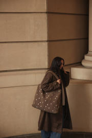 thumbnail: Studio Noos luiertas Brown Teddy Hearts Mom Bag bruin