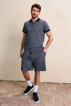 jacquard short marineblauw