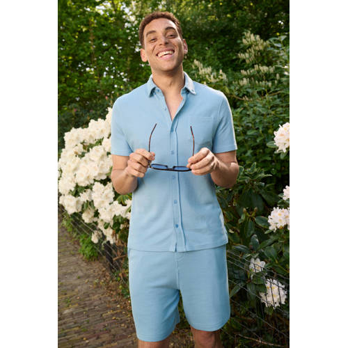 anytime waffle shirt lichtblauw afbeelding