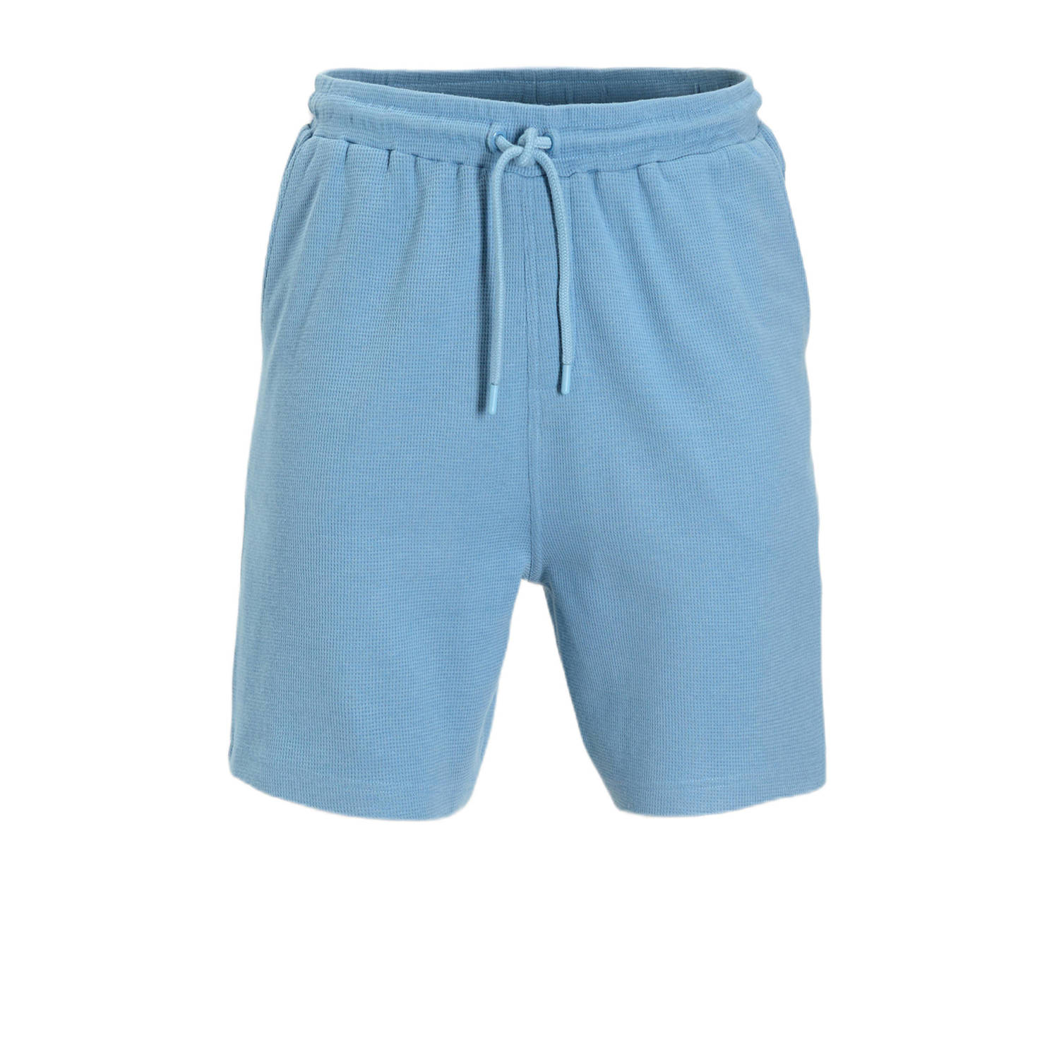 Anytime waffle short lichtblauw