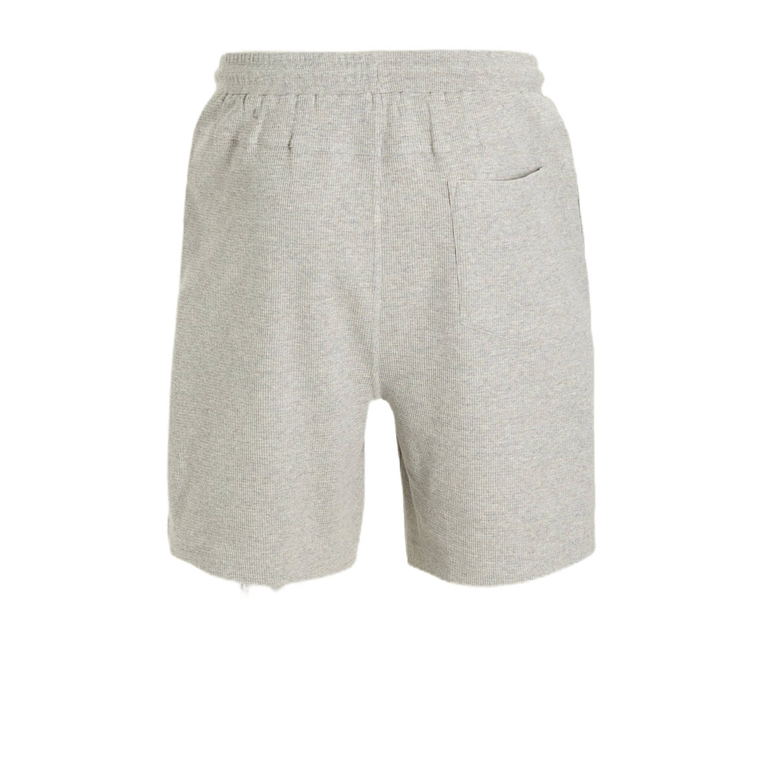 anytime waffle short grijs melange