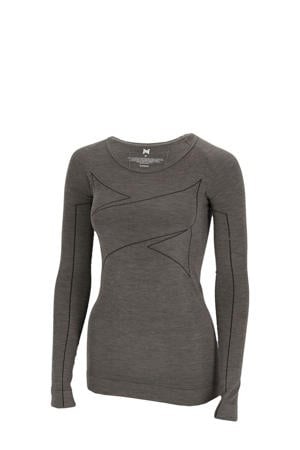 thermoshirt met merino wol grijs melange