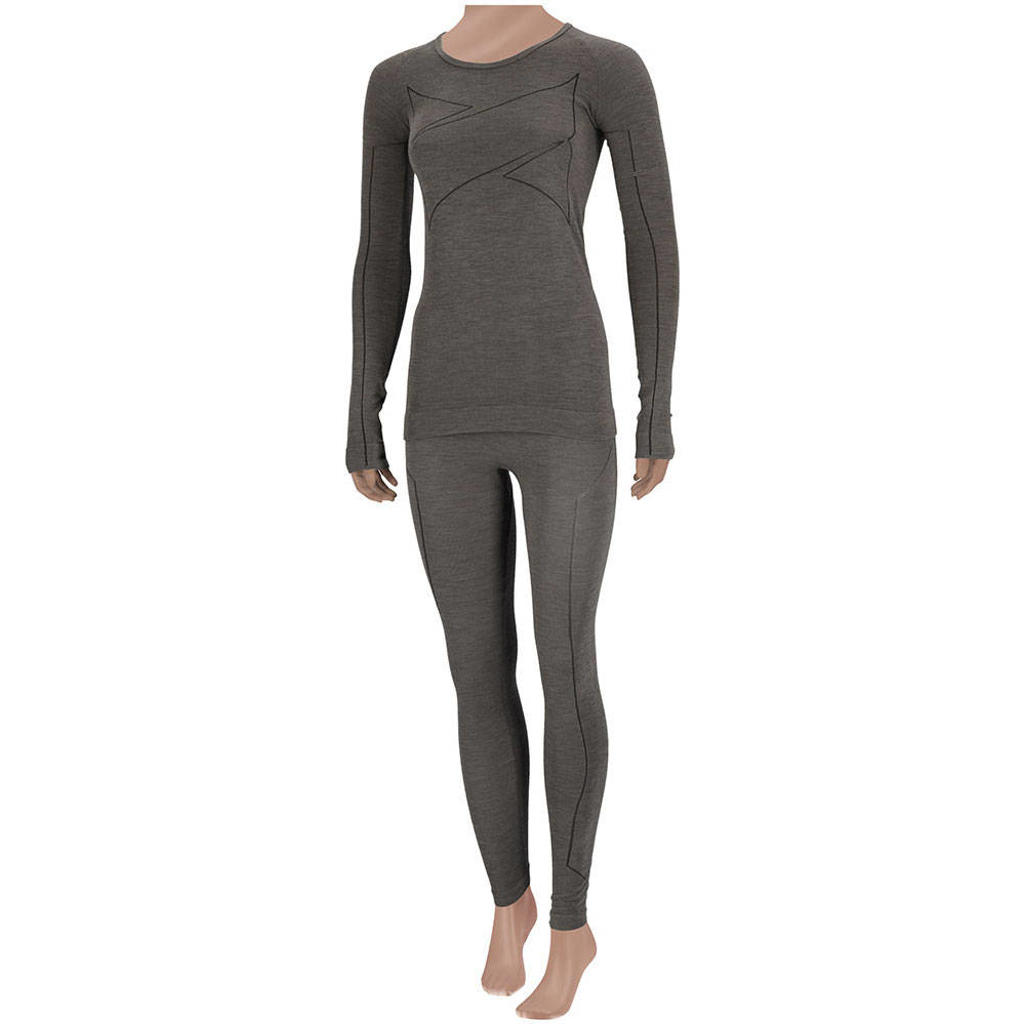 Xtreme thermolegging met merino wol grijs melange