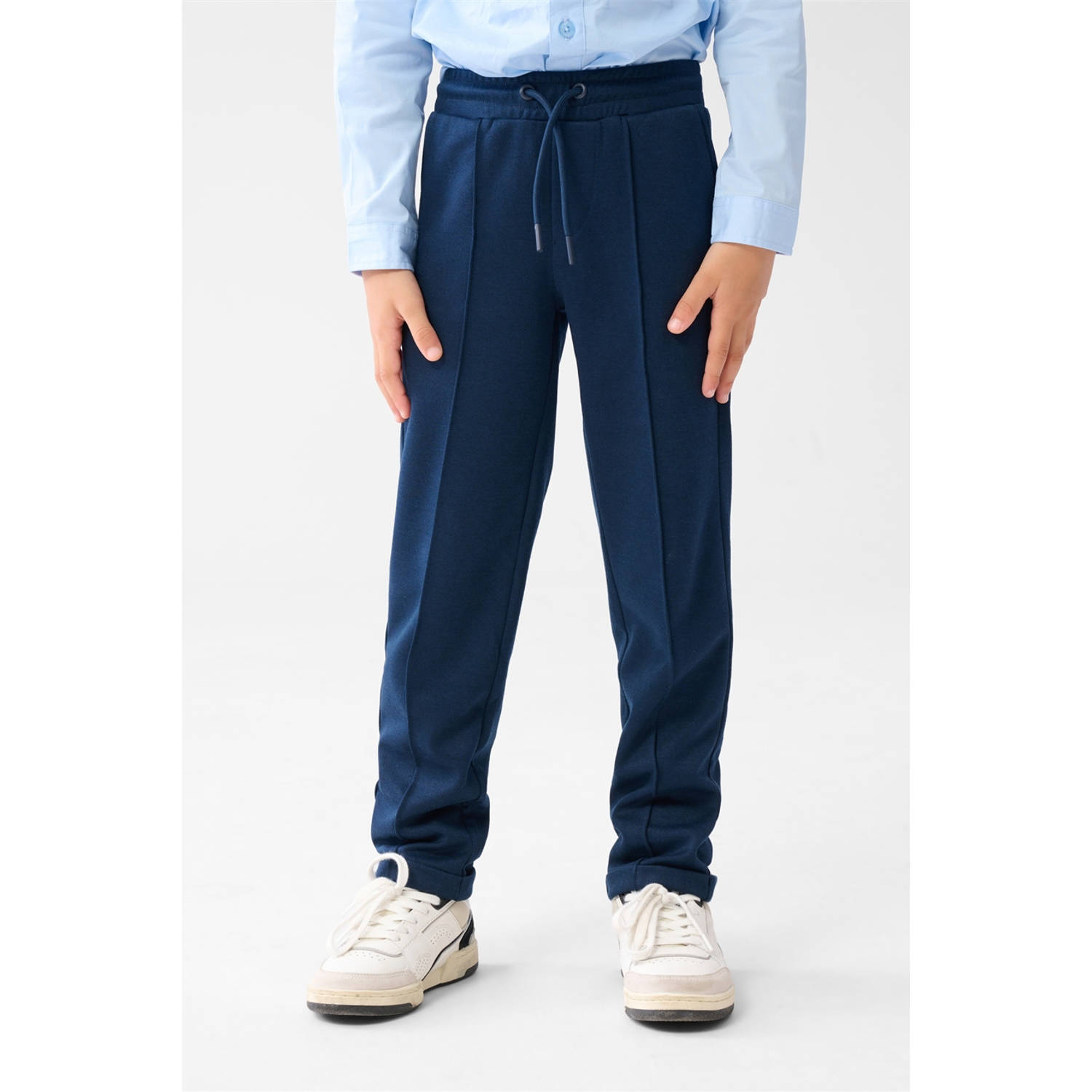 Shoeby slim casual broek donkerblauw