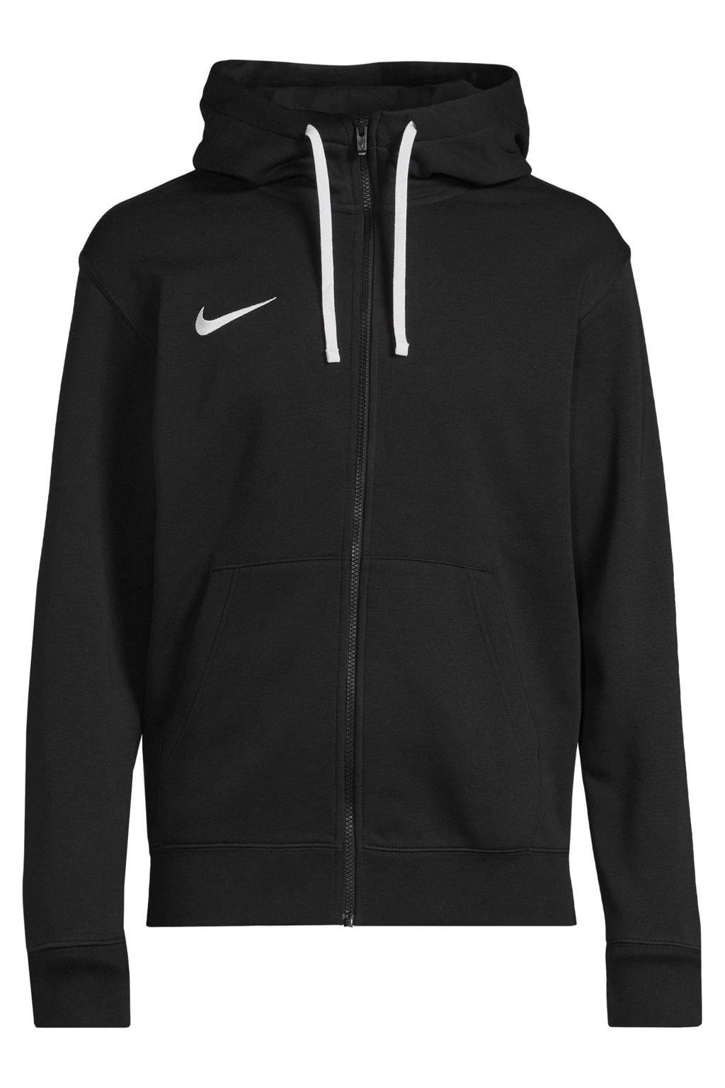 Zwarte heren Nike sweatvest van katoen met effen, lange mouwen, capuchon en ritssluiting