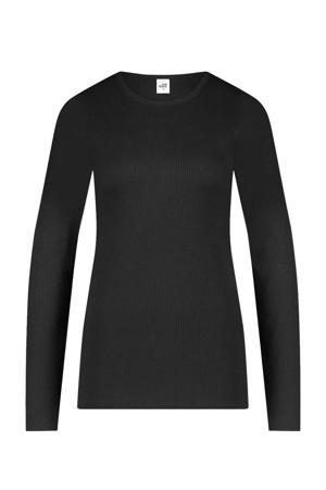 thermoshirt met Viloft en ribstructuur zwart