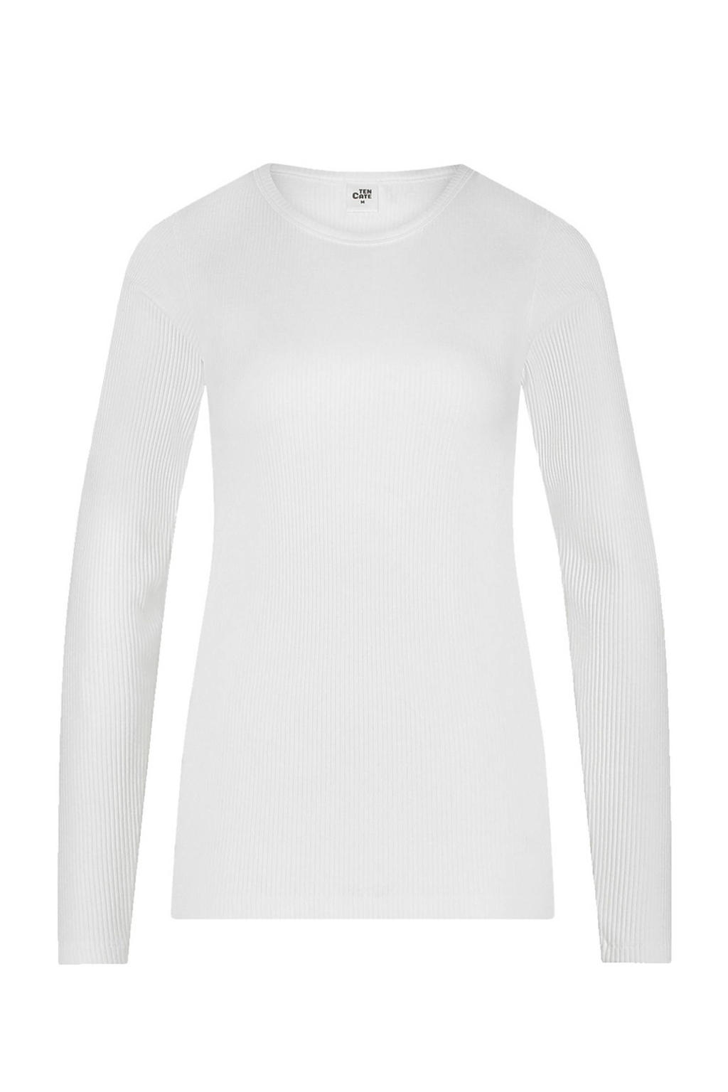 ten Cate thermoshirt met Viloft en ribstructuur wit