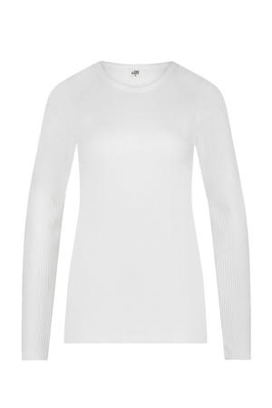 thermoshirt met Viloft en ribstructuur wit