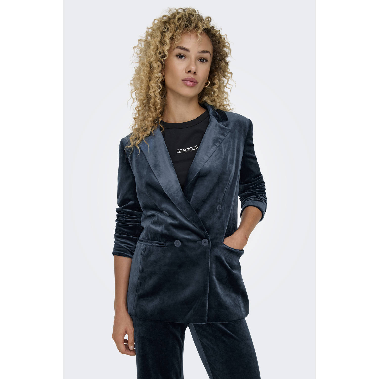 ONLY regular blazer donkerblauw