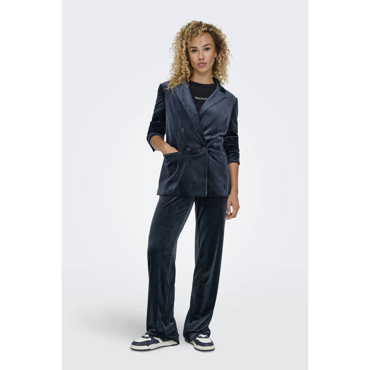 ONLY regular blazer donkerblauw