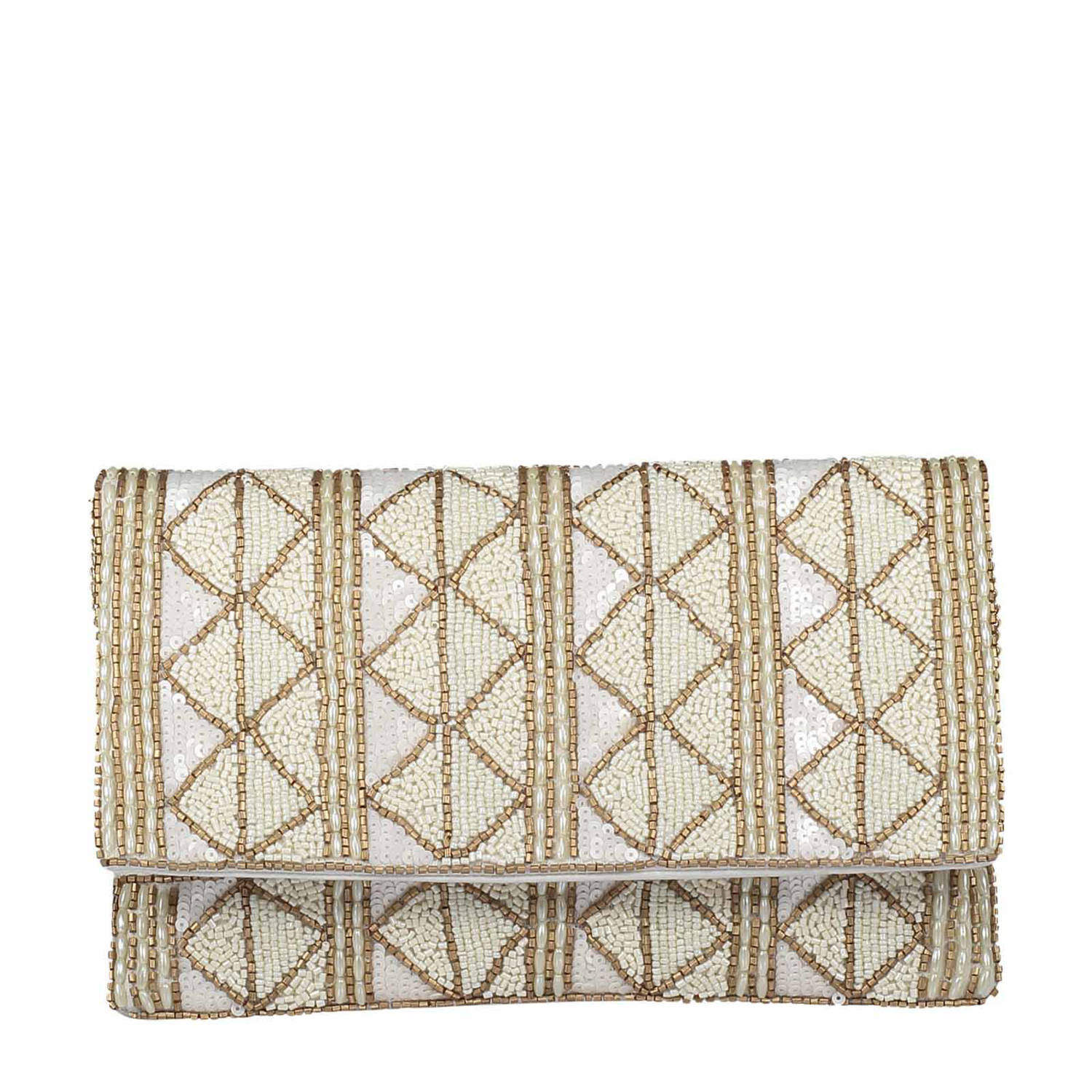 Bulaggi clutch met strass Aztek beige