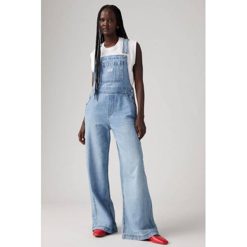 Levi's wide leg tuinbroek light blue denim afbeelding