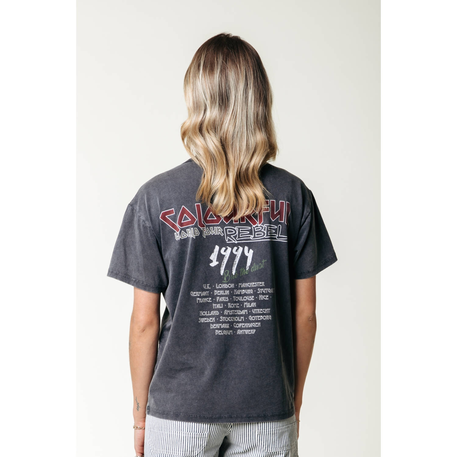 Colourful Rebel T-shirt antraciet