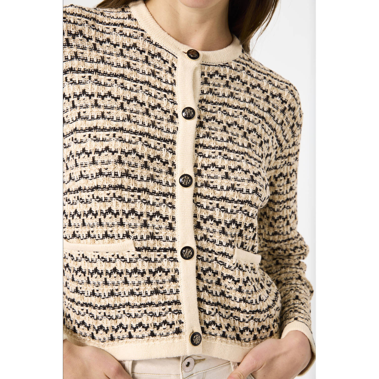 Garcia gebreid vest ecru