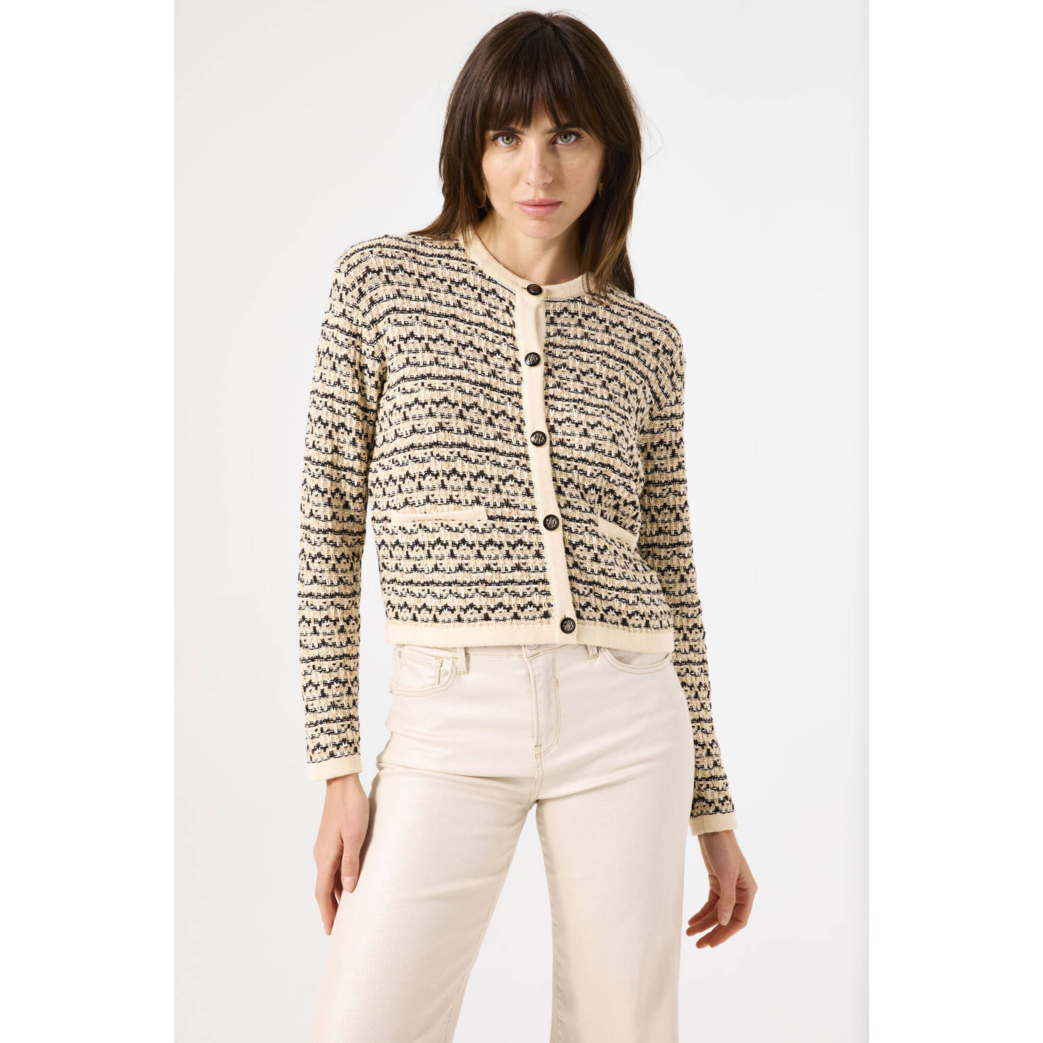 Garcia gebreid vest ecru