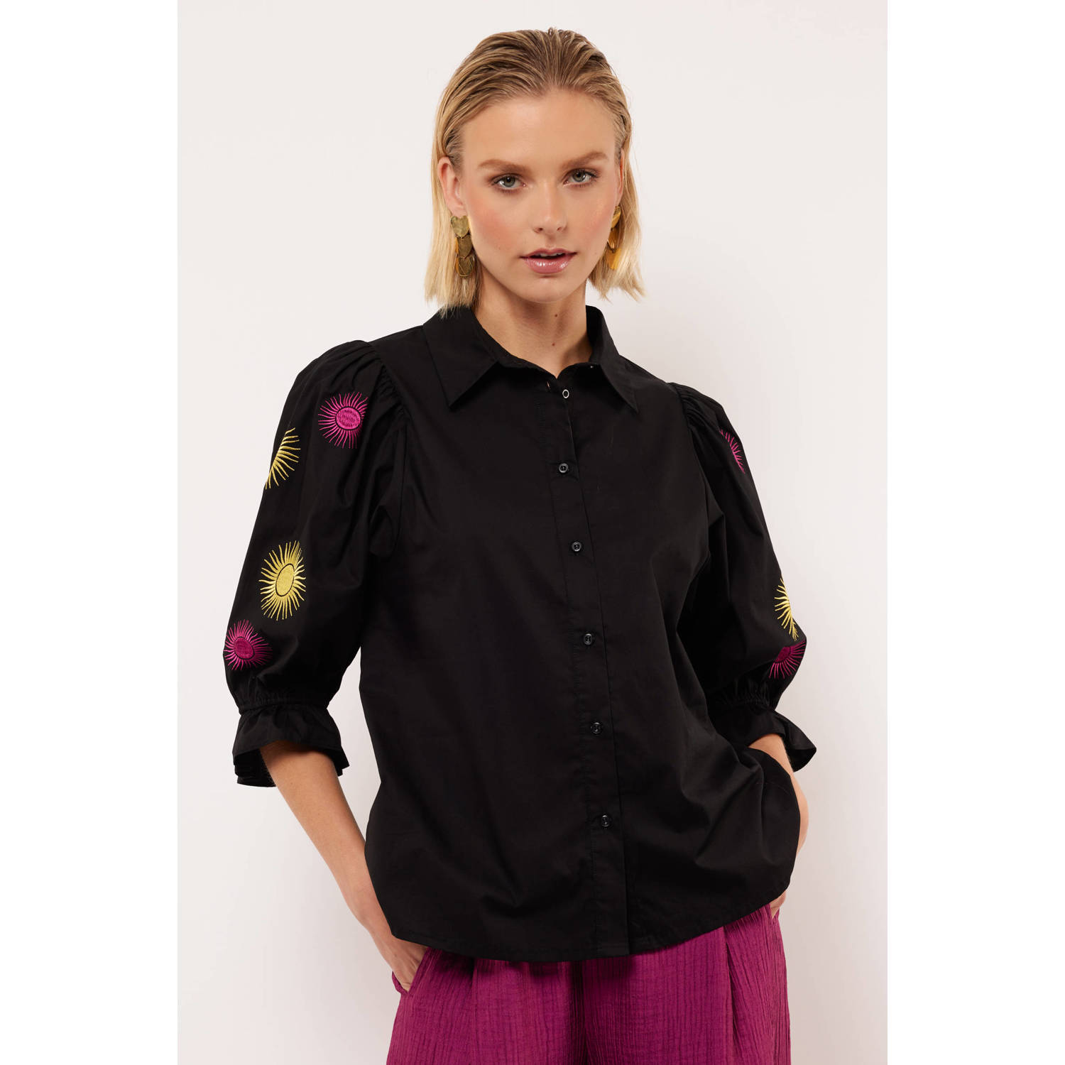 FLURESK blouse zwart